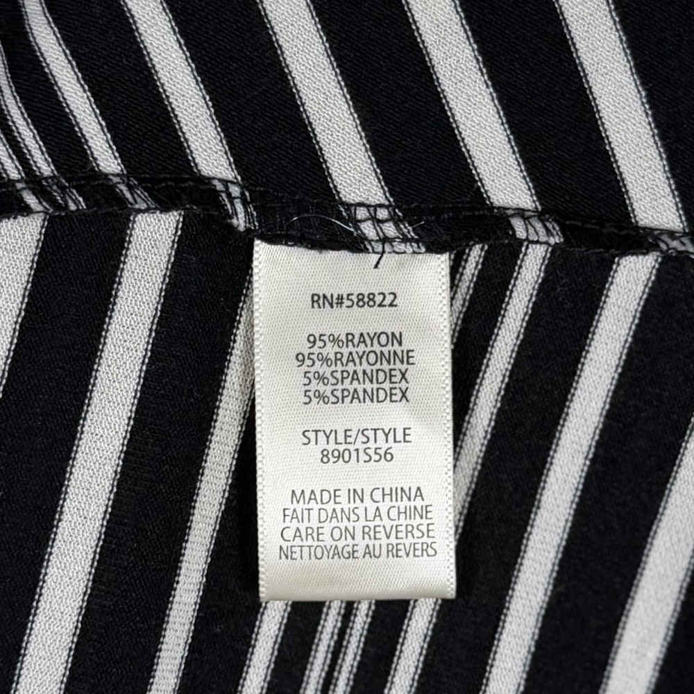Max Studio Black White Twist Front Midi Dress M Classy Country Club Casual - Picture 4 of 11